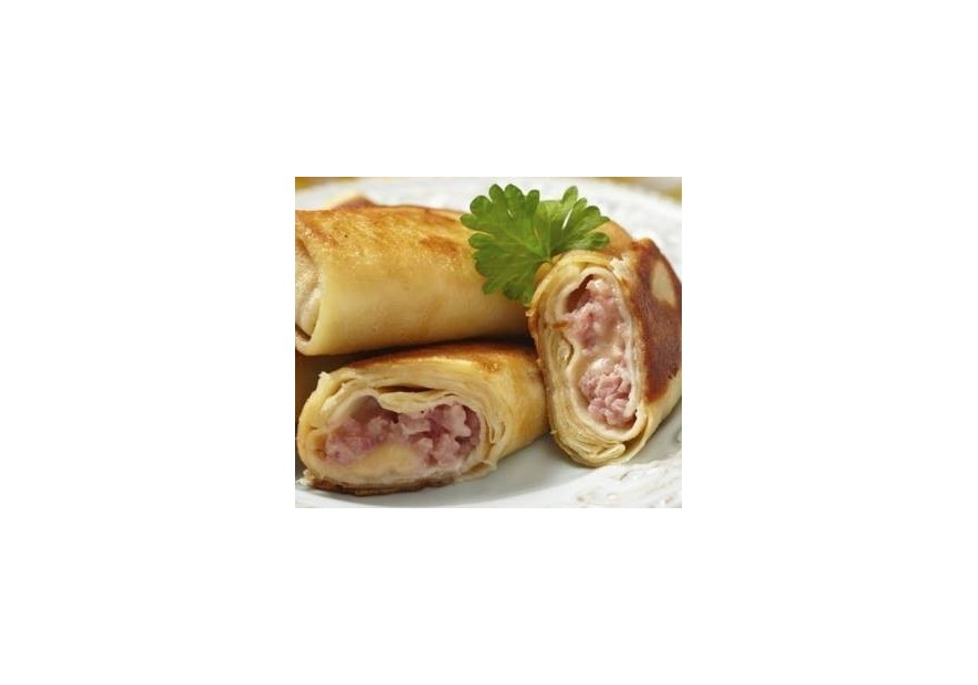 Crepes Stuffed with Turkey Ham and Cheese